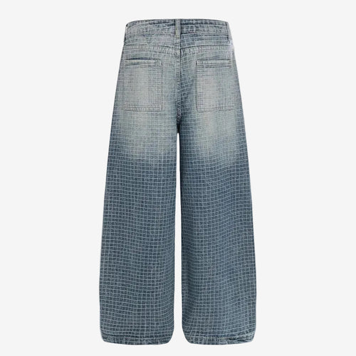 Blue washed wide leg denim