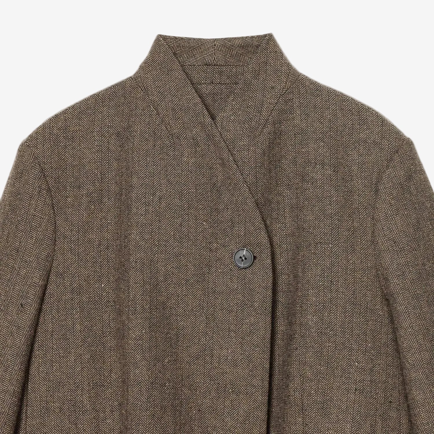 Brown herringbone suit jacket