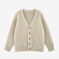 V-Ausschnitt Strickjacke mit Flausch-Effekt