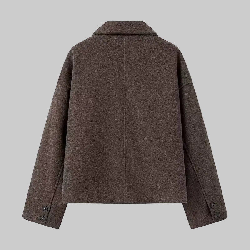 Brown buttoned wool jacket