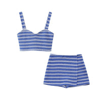 Blue Striped top and shorts