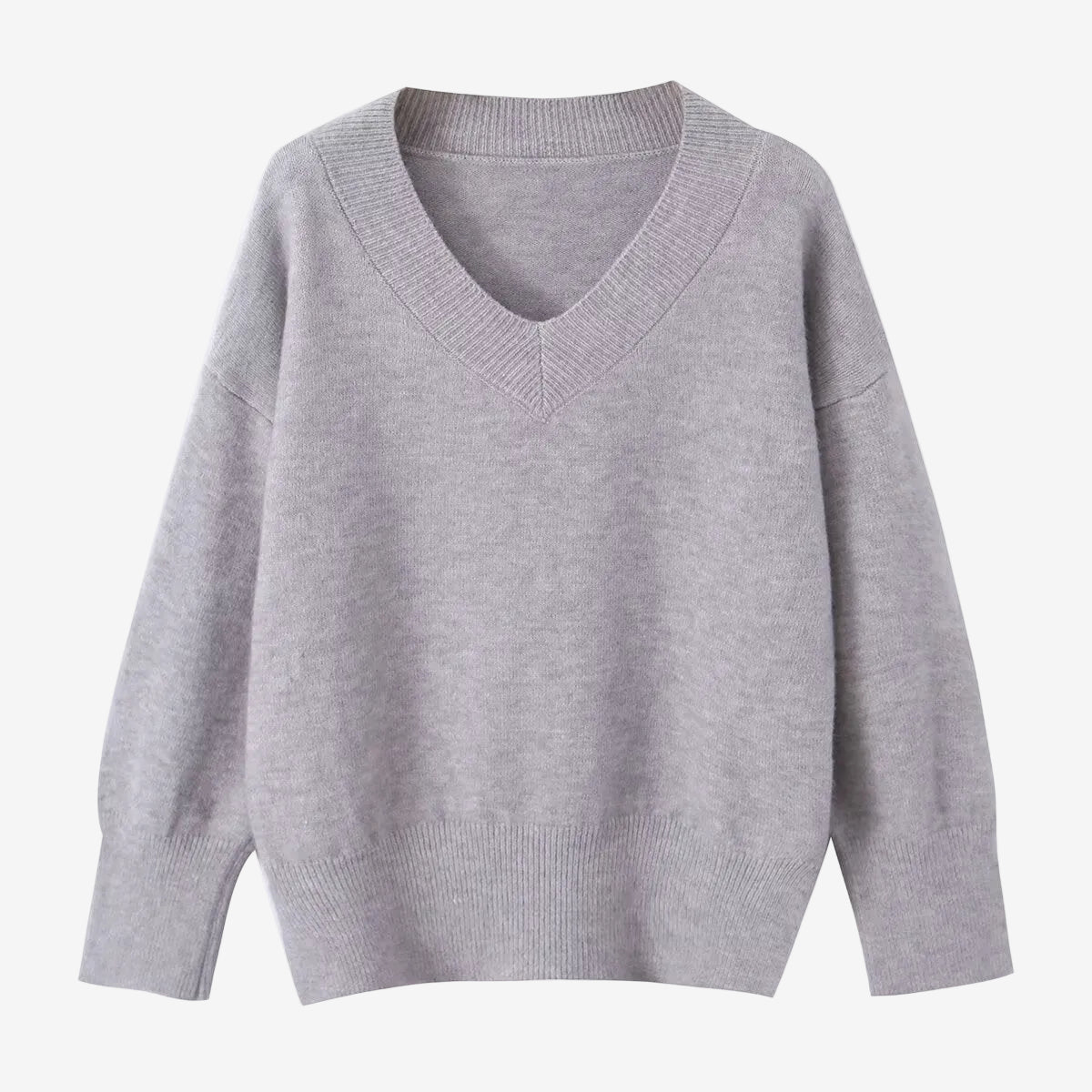 Casual Grey V-neck sweater