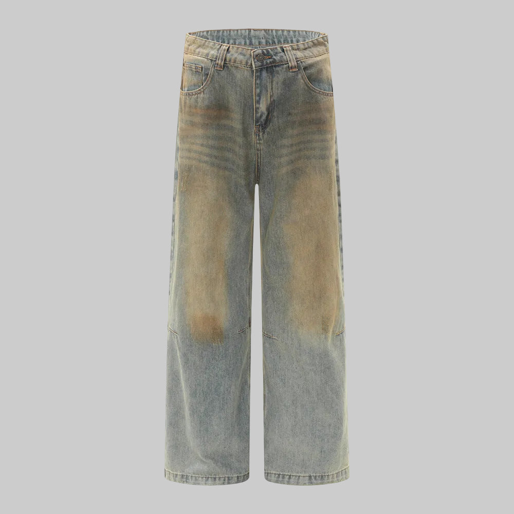 Brown washed straight Leg Denim